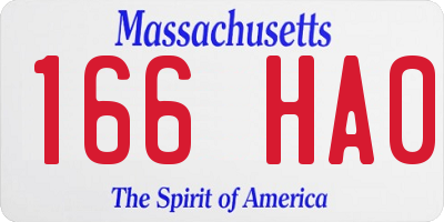 MA license plate 166HA0