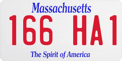 MA license plate 166HA1