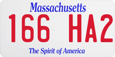 MA license plate 166HA2