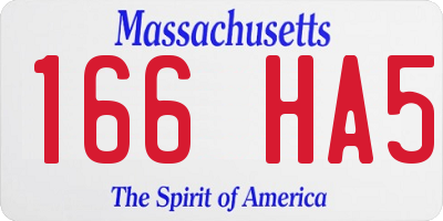MA license plate 166HA5