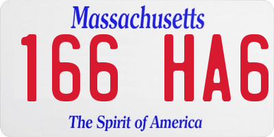 MA license plate 166HA6