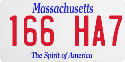 MA license plate 166HA7
