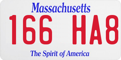 MA license plate 166HA8
