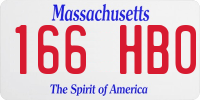 MA license plate 166HB0