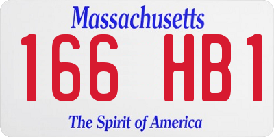 MA license plate 166HB1