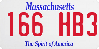 MA license plate 166HB3