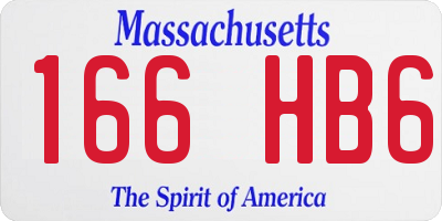 MA license plate 166HB6