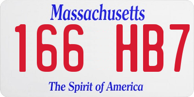 MA license plate 166HB7