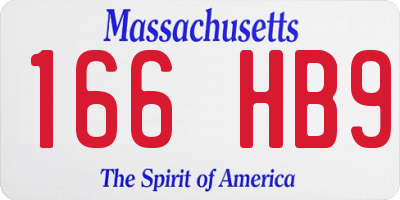 MA license plate 166HB9