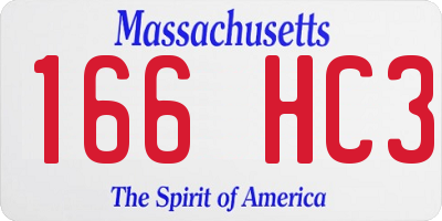 MA license plate 166HC3