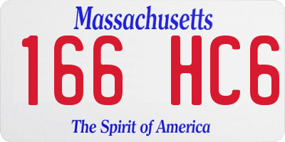 MA license plate 166HC6