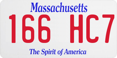 MA license plate 166HC7