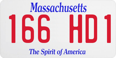 MA license plate 166HD1