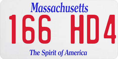 MA license plate 166HD4