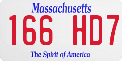 MA license plate 166HD7