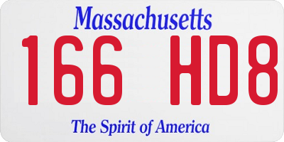 MA license plate 166HD8