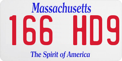 MA license plate 166HD9