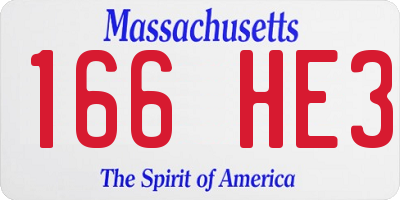 MA license plate 166HE3
