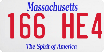 MA license plate 166HE4
