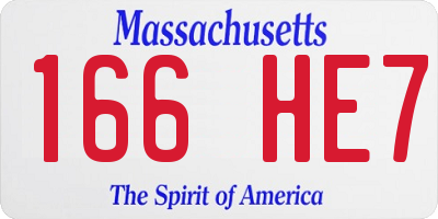MA license plate 166HE7
