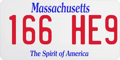 MA license plate 166HE9