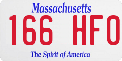 MA license plate 166HF0