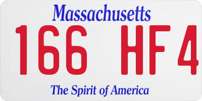 MA license plate 166HF4