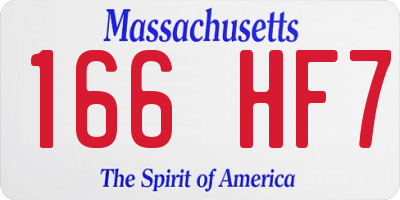 MA license plate 166HF7