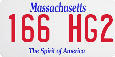 MA license plate 166HG2
