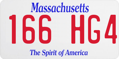MA license plate 166HG4