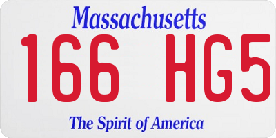MA license plate 166HG5