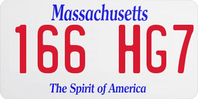 MA license plate 166HG7