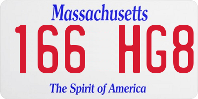 MA license plate 166HG8