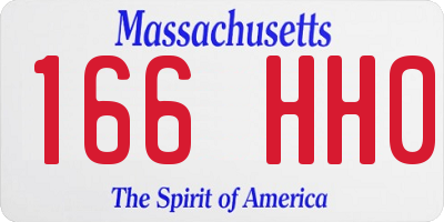 MA license plate 166HH0