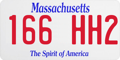 MA license plate 166HH2