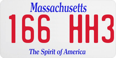 MA license plate 166HH3