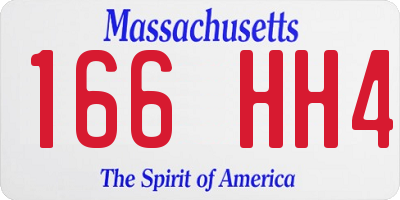 MA license plate 166HH4