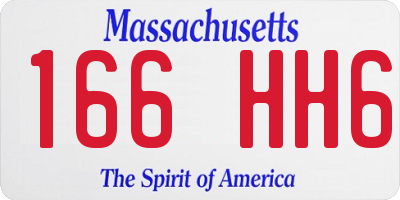 MA license plate 166HH6