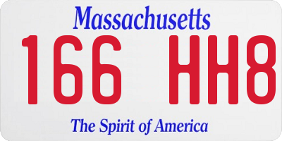 MA license plate 166HH8