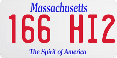 MA license plate 166HI2