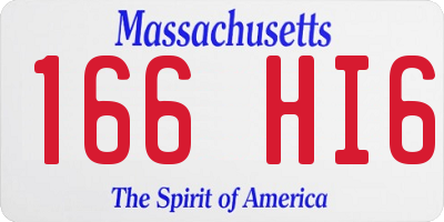 MA license plate 166HI6