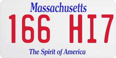 MA license plate 166HI7
