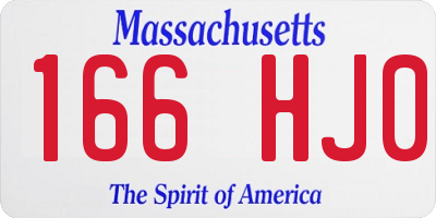 MA license plate 166HJ0