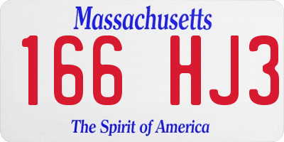 MA license plate 166HJ3