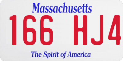 MA license plate 166HJ4