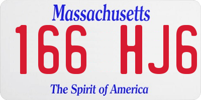 MA license plate 166HJ6