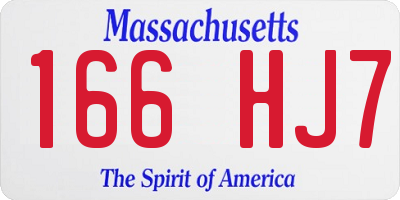 MA license plate 166HJ7