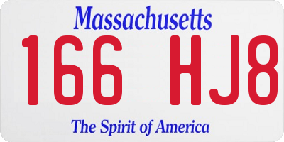MA license plate 166HJ8