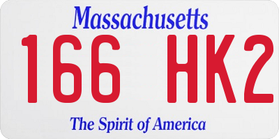 MA license plate 166HK2