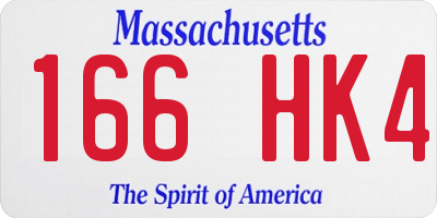MA license plate 166HK4